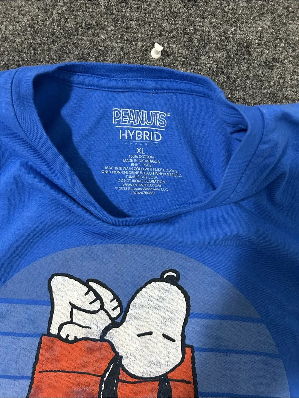 Peanuts Kids Blue Swim Coverup with Snoopy Graphic and Orange Doghouse